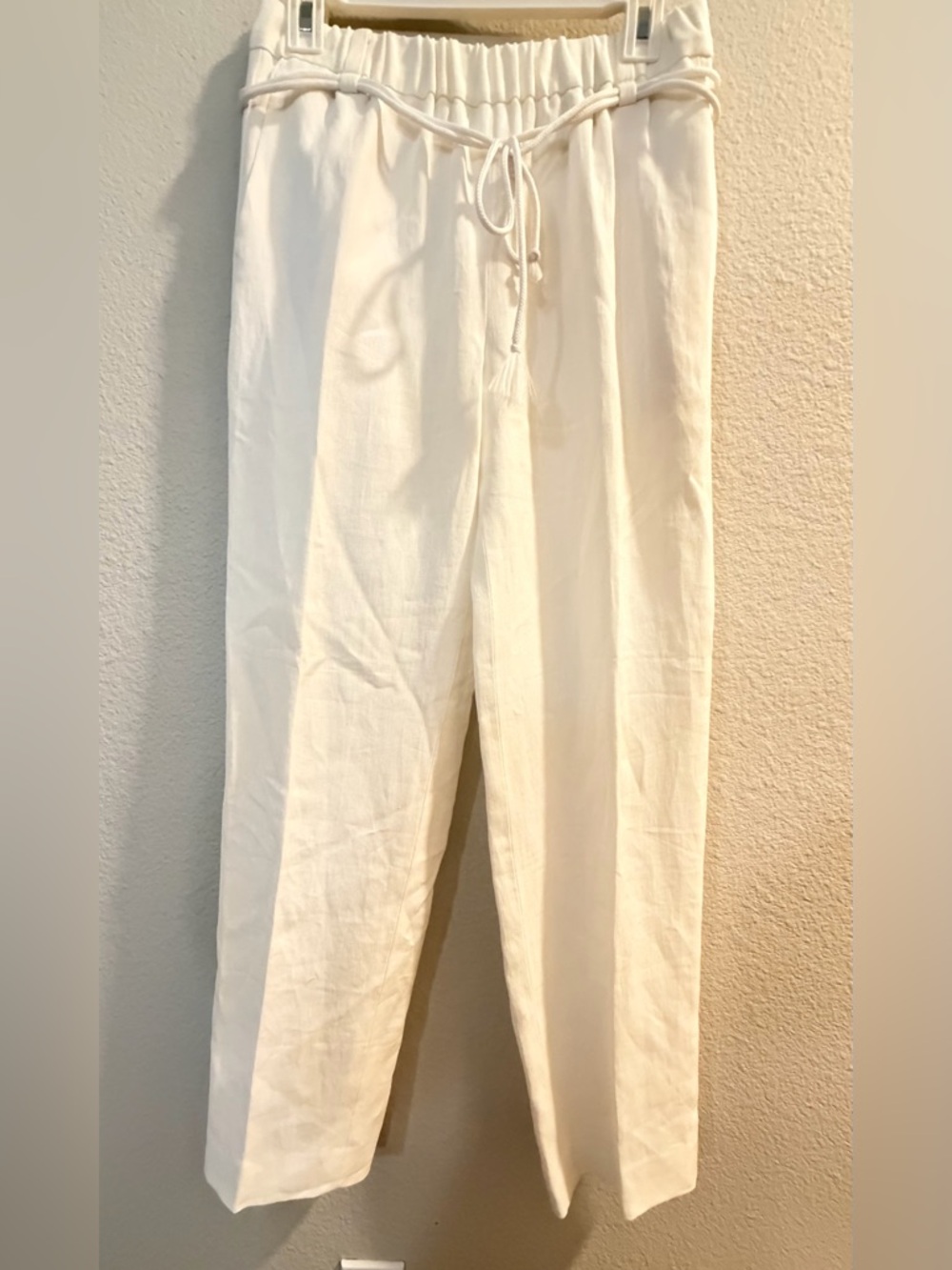 J. Crew Cream Drawstring Linen Pants NWOT sz 2 oversized